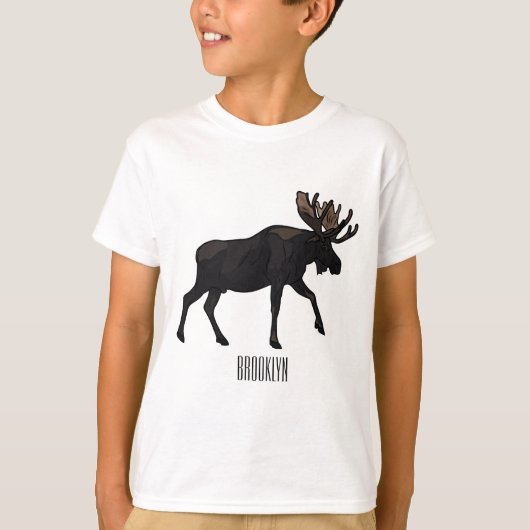 Moose cartoon illustratie t-shirt (Voorkant)