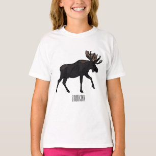 Moose cartoon illustratie t-shirt