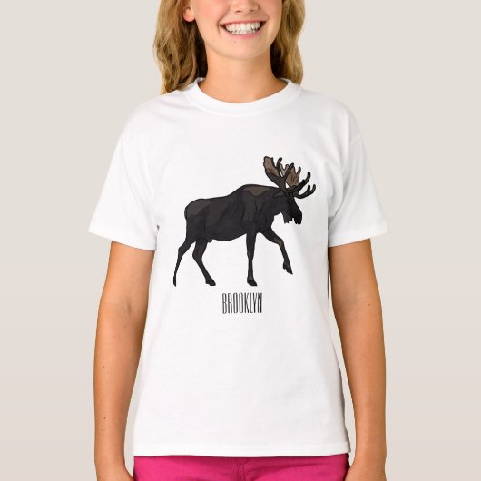 Moose cartoon illustratie t-shirt (Voorkant)