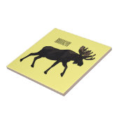 Moose cartoon illustratie tegeltje (Zijkant)