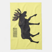 Moose cartoon illustratie theedoek (Verticaal)