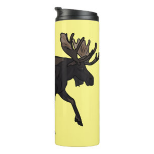 Moose cartoon illustratie thermosbeker