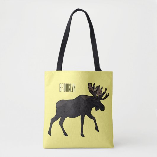 Moose cartoon illustratie tote bag (Voorkant)