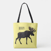 Moose cartoon illustratie tote bag (Achterkant)