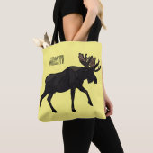 Moose cartoon illustratie tote bag (Dichtbij)