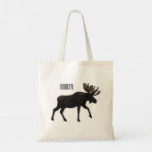 Moose cartoon illustratie tote bag (Achterkant)