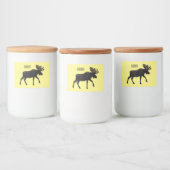 Moose cartoon illustratie voedselcontainer etiket (Flessen)