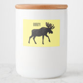 Moose cartoon illustratie voedselcontainer etiket (Voorkant)