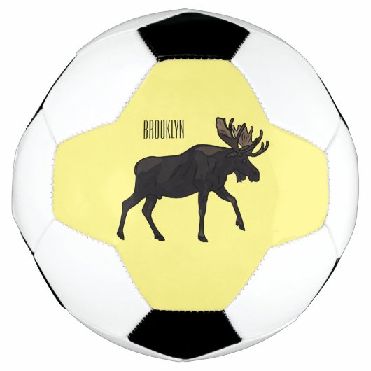 Moose cartoon illustratie voetbal (Voorkant)