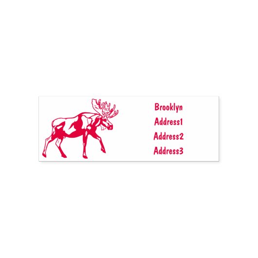Moose cartoon illustratie zelfinktende stempel (Design)