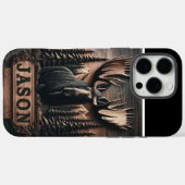 Moose Carving met gepersonaliseerde naam Case-Mate iPhone Case (Achterkant (horizontaal))