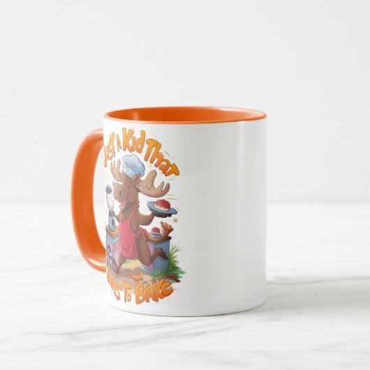 Moose Chef Backing bij de kachel Mok (Voorkant links)