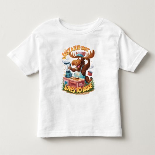 Moose Chef Koken Op Een Storm Kinder Shirts (Voorkant)