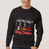 Moose Christmas Pyjama Grappige Xmas Lights Dieren Trui (Voorkant)
