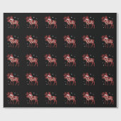 Moose Christmas Red Plaid Buffalo Xmas Santa Hat Cadeaupapier (Vlak)