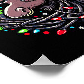 Moose Christmas Santa Hat Lights Moose For Kids Wo Poster (Hoek)