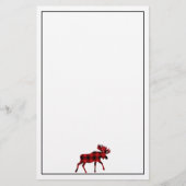 Moose Classic rood zwart plaid Briefpapier (Voorkant)