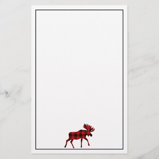 Moose Classic rood zwart plaid Briefpapier (Voorkant)