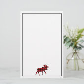 Moose Classic rood zwart plaid Briefpapier (Staand voorkant)