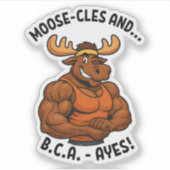 Moose-cles and BCAAs – Funny Gym Moose Workout Sticker (Voorkant)