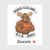 Moose-cles and BCAAs – Funny Gym Moose Workout Sticker (Vel)