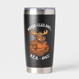Moose-cles en BCAAs – Grappige sportschool eland w Geïsoleerde Drinkbeker