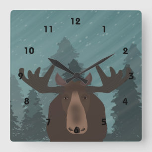 Moose Clock Vierkante Klok