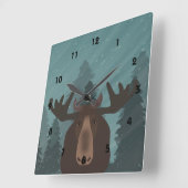 Moose Clock Vierkante Klok (Hoek)