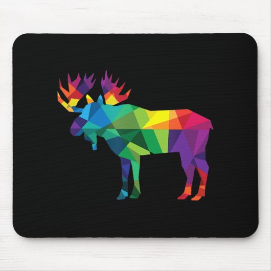 Moose colorful low poly art HUNTING theme hunters Muismat (Voorkant)