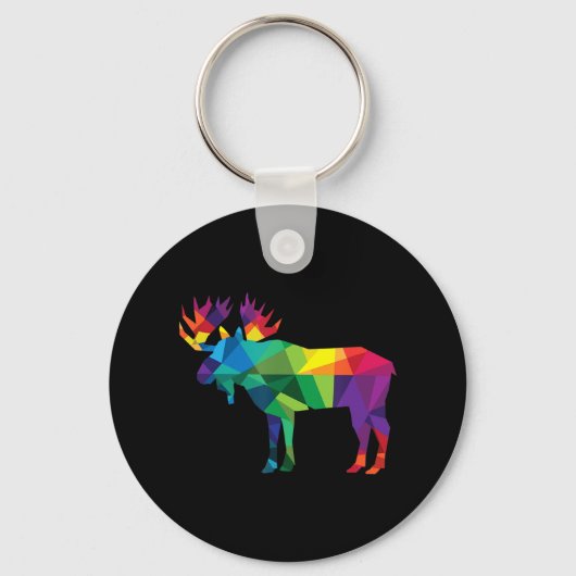 Moose colorful low poly art HUNTING theme hunters Sleutelhanger (Voorkant)