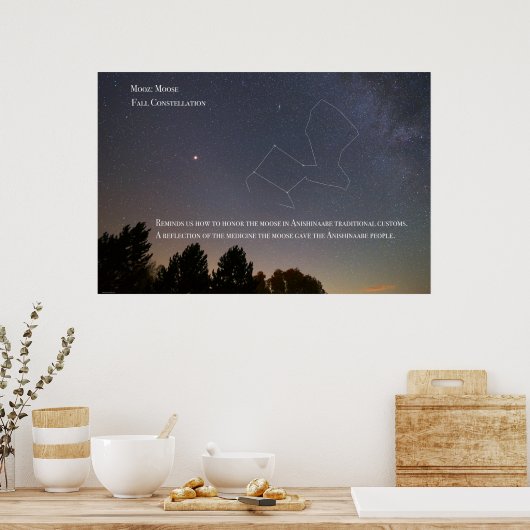 Moose Constellation Ojibwe Poster (Keuken)