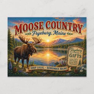 Moose Country Fryeburg Maine Nostalgische Ansichtk Briefkaart