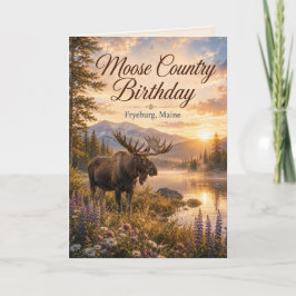Moose Country Verjaardag Fryeburg Maine Groet Kaart