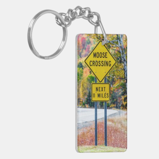Moose Crossing AcrylSleutelhanger Sleutelhanger (Voorkant Links)