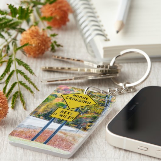 Moose Crossing AcrylSleutelhanger Sleutelhanger (Voorkant Rechts)
