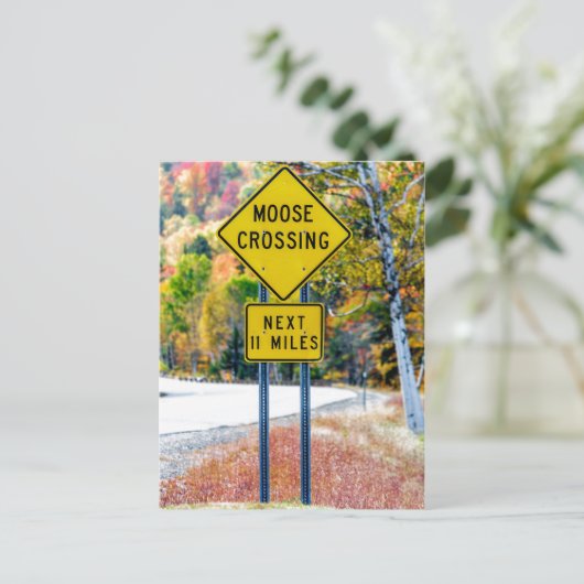 Moose Crossing Briefkaart (Staand voorkant)