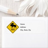 Moose Crossing Highway Sign Etiket (Insitu)