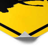 Moose Crossing Highway Sign Poster (Hoek)