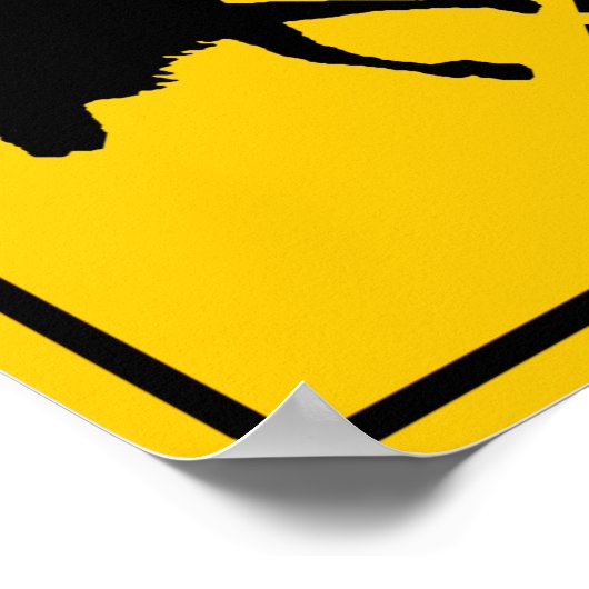 Moose Crossing Highway Sign Poster (Hoek)