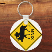 Moose Crossing Highway Sign Sleutelhanger (Voorkant)