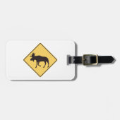 Moose Crossing Road Sign Wildlife Safety Bagagelabel (Voorkant horizontaal)