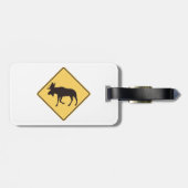 Moose Crossing Road Sign Wildlife Safety Bagagelabel (Achterkant horizontaal)