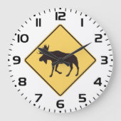 Moose Crossing Road Sign Wildlife Safety Grote Klok (Voorkant)