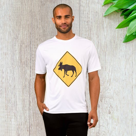Moose Crossing Road Sign Wildlife Safety T-shirt