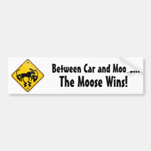 Moose Crossing Sign Bumpersticker