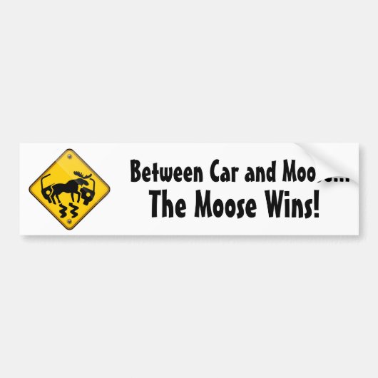 Moose Crossing Sign Bumpersticker (Voorkant)