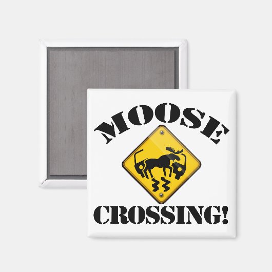 Moose Crossing Sign Magneet (Voorkant / Achterkant)