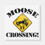 Moose Crossing Sign Magneet (Voorkant)
