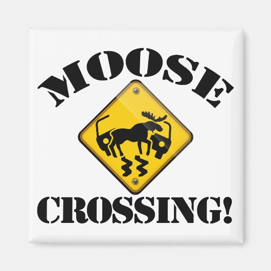 Moose Crossing Sign Magneet (Voorkant)