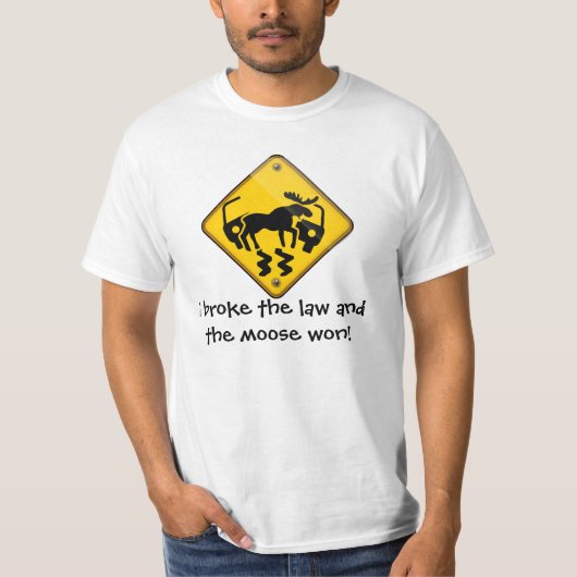 Moose Crossing Sign T-shirt (Voorkant)